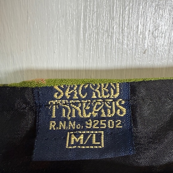 Sacred Threads Flowy Vintage Silk Patchwork Button-front Jacket Boho Top W2098 - Picture 2 of 8